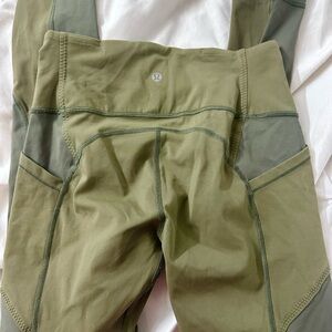 Lululemon military green leggings designed for a flattering, sculpting fit size